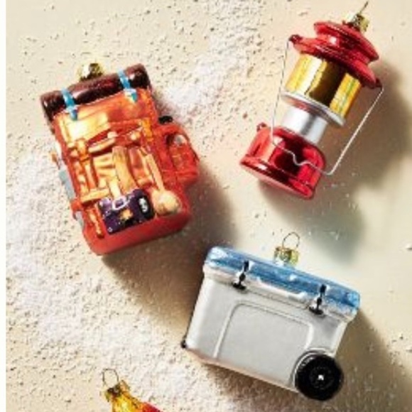 Anthropologie Camping Trip Glass Christmas Ornament Set - Picture 3 of 3